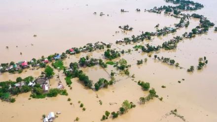 The water level of the River Barak has risen past the danger mark, flooding parts of Silchar town