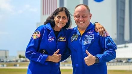 Astronauts Sunita Williams and Butch Wilmore ahead of an inaugural crewed test flight of Boeing's Starliner spacecraft