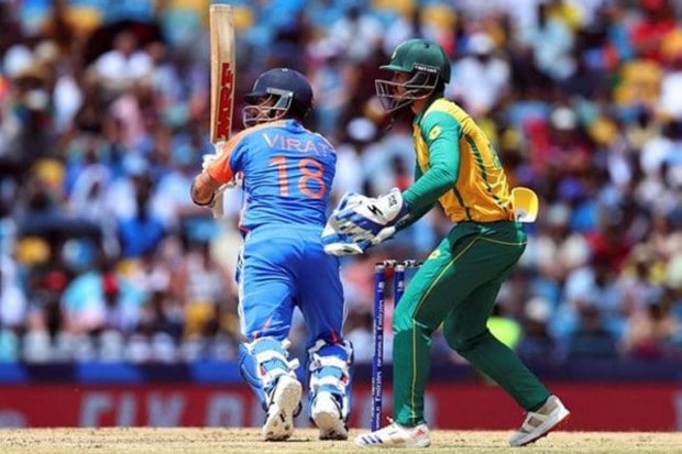 Virat Kohli plays a shot during the match. (AP/PTI)