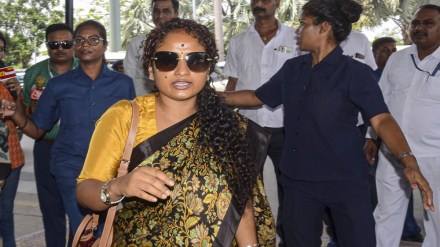 Newly-elected MLA from Gandey Assembly constituency Kalpana Soren arrives at the Birsa Munda Airport to leave for New Delhi, in Ranchi, Wednesday, June 5, 2024. (PTI Photo) Newly-elected MLA from Gandey Assembly constituency Kalpana Soren arrives at the Birsa Munda Airport to leave for New Delhi, in Ranchi, Wednesday, June 5, 2024. (PTI Photo)