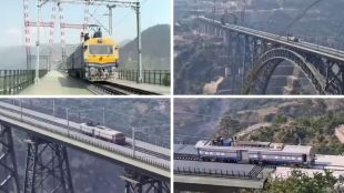 chenab bridge trial run