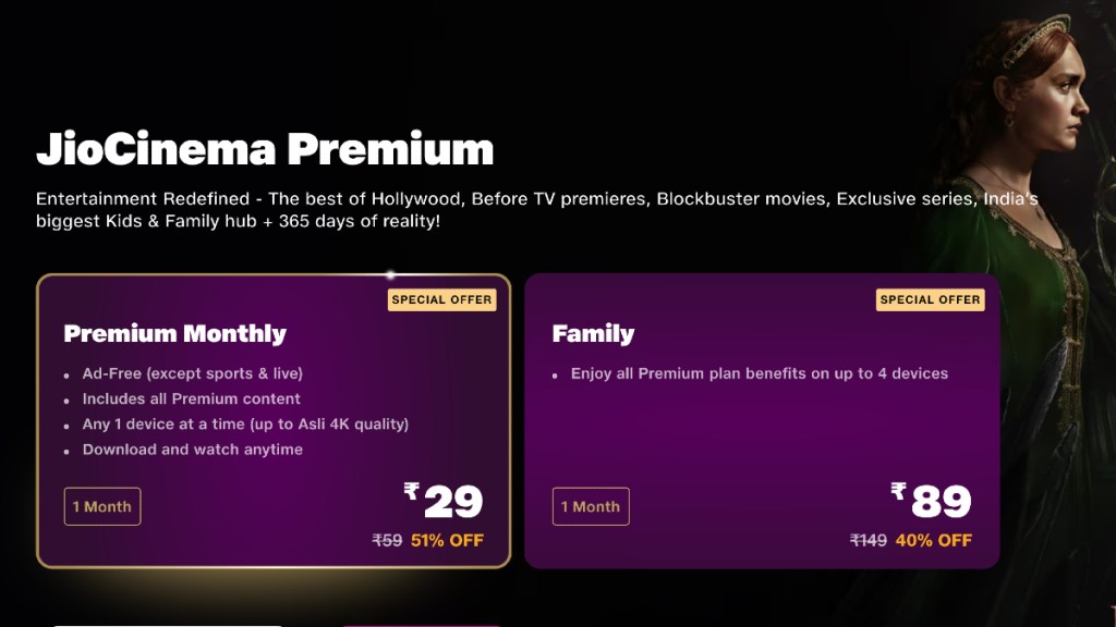 JioCinema Premium plans