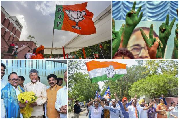 With the counting of votes on Tuesday, India's second-longest election, after the 1951–52 Indian General Poll, is finally coming to its conclusion.Lasting for 44 days, this was the largest-ever election in history, surpassing the previous poll. During these days, the country witnessed a politically charged environment.The incumbent prime minister Narendra Modi (who completed a second term) is running for a third straight term. From the Varanasi Lok Sabha constituency, he defeated Congress' Ajay Rai by over 1.52 lakh votes.Whereas on the one hand, the NDA alliance emerged on top, on the other hand, the INDIA alliance also staged a stellar comeback.The Lok Sabha Election 2024 was held from 19 April to 1 June in seven phases. The polls were held for 543 seats. 272 is needed for the majority.Here are some photos from the high-octane General Election 2024. Have a look: