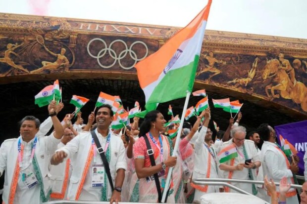 Athletes from India at the parade of nations (AP)