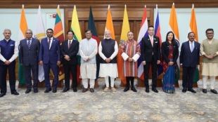 External Affairs Minister S Jaishankar, Union Minister of State for External Affairs Pabitra Margherita, and National Security Adviser Ajit Doval also attended the meeting.