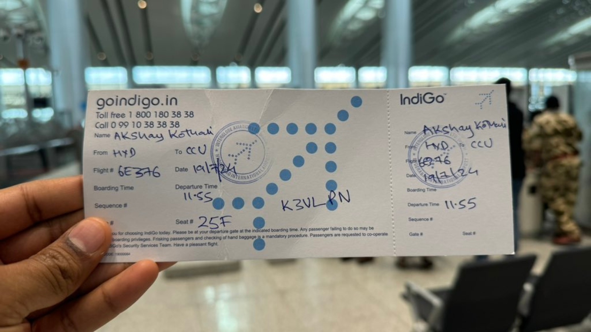 IndiGo, IndiGo boarding pass, microsoft outage, microsoft global outage, crowdstrike, microsoft, IT outage, Windows down, boarding pass, handwritten boarding pass IndiGo, IndiGo boarding pass, microsoft outage, microsoft global outage, crowdstrike, microsoft, IT outage, Windows down, boarding pass, handwritten boarding pass