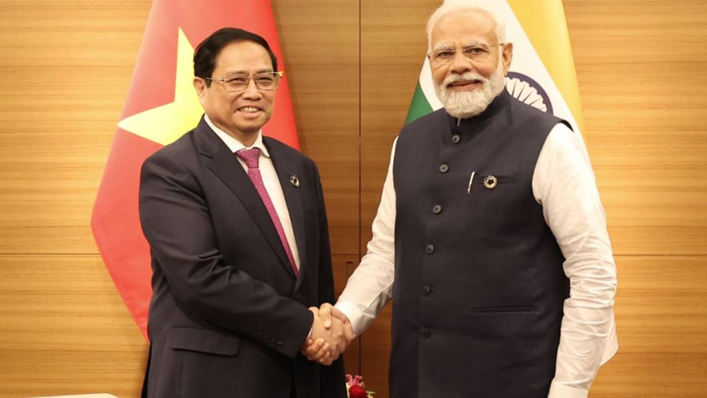 Prime Minister Shri Narendra Modi met H.E. Mr. Pham Minh Chinh, Prime Minister of Vietnam on 20 May 2023 in Hiroshima on the sidelines of G-7 Summit.