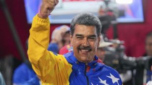 President Nicolas Maduro addresses supporters