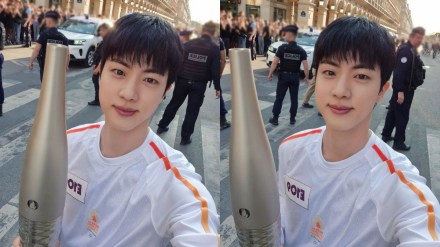 BTS star Jin carries 2024 Olympics torch