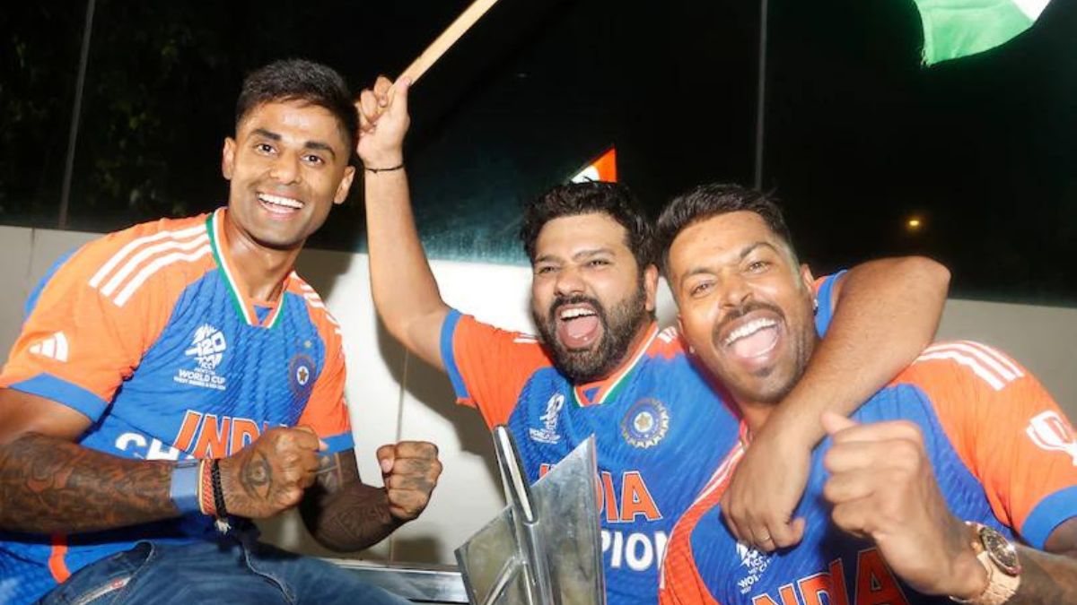 Suryakumar Yadav, Hardik Pandya and Rohit Sharma
