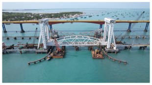 Pamban Bridge, Pamban Bridge completion, Pamban Bridge launch