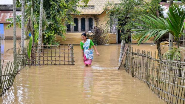 Infrastructure damage, including houses, roads and bridges. (PTI)