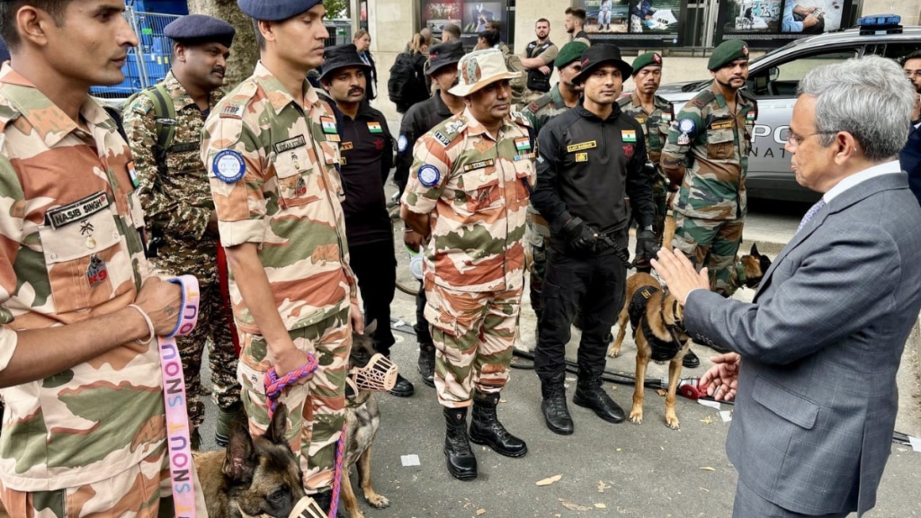 Indian Ambassador to France, Javed Ashraf, announced that a ten-member K-9 team will be deployed in Paris for a month to help secure the upcoming Olympics. Indian Ambassador to France, Javed Ashraf, announced that a ten-member K-9 team will be deployed in Paris for a month to help secure the upcoming Olympics.