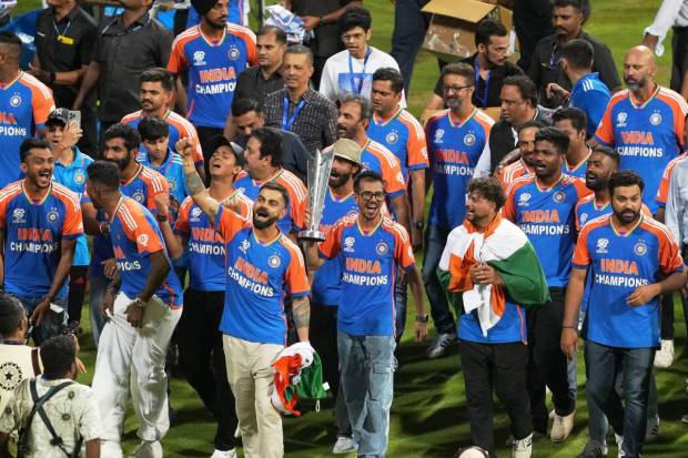 At the stadium, they were felicitated with the prize money of Rs 125 crore by the Board of Control for Cricket in India (BCCI) office-bearers. (PTI)