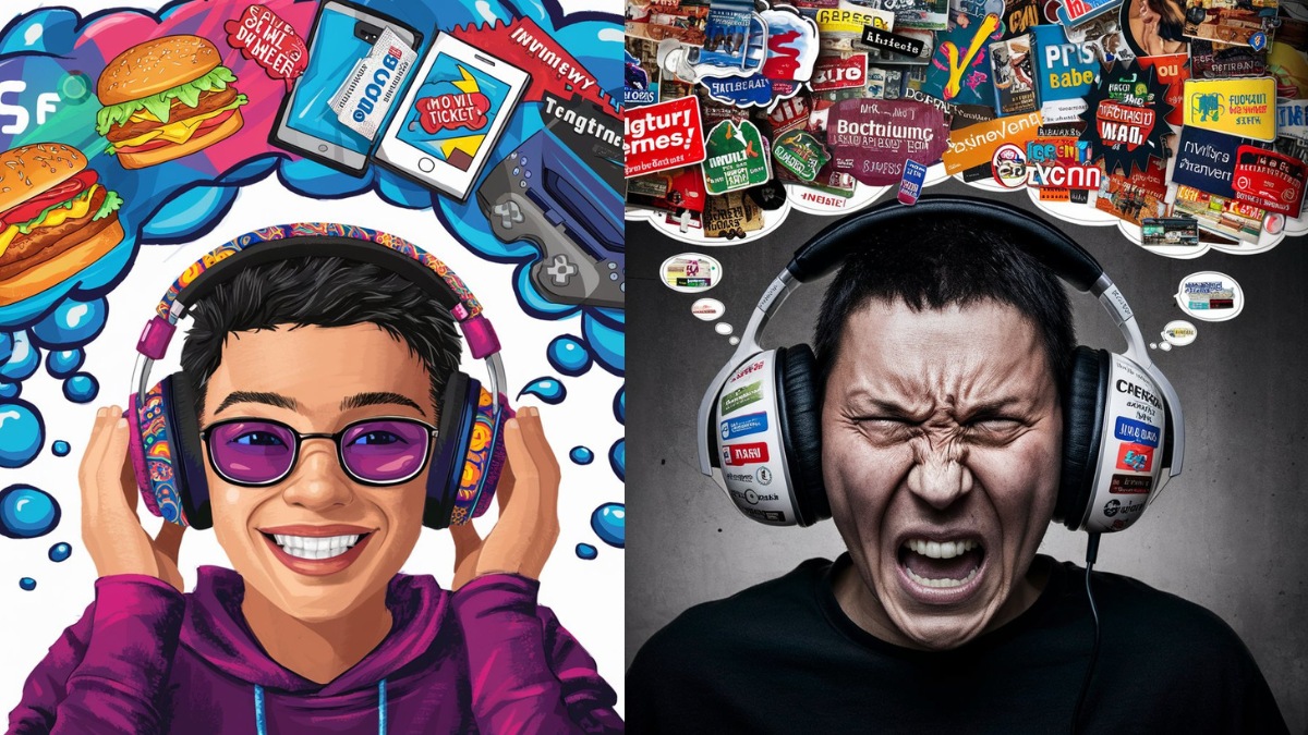 Yet, personalised ads haven’t not been able to tap into the market of music streaming platforms. (Image Credits: Ideogram)