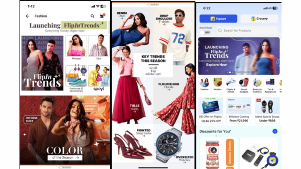 Snippets from the app. (Image Credits: Flipkart)