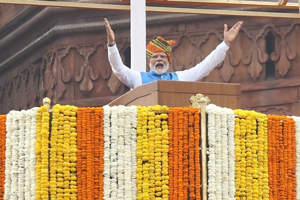 PM Modi delivering his speech. (Photo: Ministry of Defence)