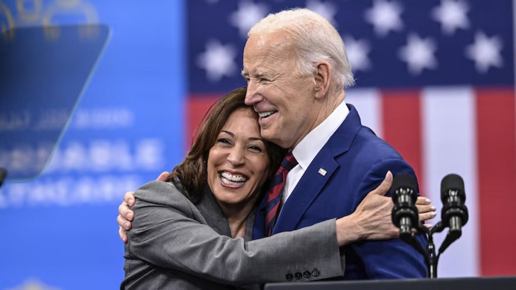 Kamala Harris thanked Joe Biden during Democratic National Convention in Chicago. (Image source: PTI)