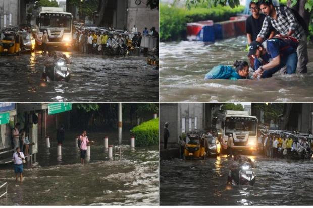 Parts of Delhi and Noida faced severe waterlogging on Tuesday morning due to heavy early-hour rainfall, causing massive traffic disruptions and significant delays for commuters. Prominent areas like the Ashram Bridge, Minto Road, Patel Chowk and the New Delhi railway station were particularly affected. The downpour, accompanied by thundershowers, led to widespread waterlogging and traffic jams. Similar scenes were witnessed in other parts of the country as well. (Images: PTI)