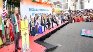 Gates, in his address to the over 2,000-strong Indian American community, praised India as a global leader in technology, agriculture, and healthcare. (Image: MEA)