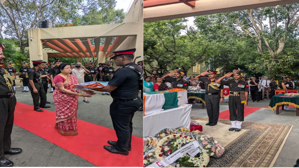 Today, the Indian Army bid a solemn and heartfelt farewell to General Sundararajan Padmanabhan (Retired). (Image Source: Indian Army) Today, the Indian Army bid a solemn and heartfelt farewell to General Sundararajan Padmanabhan (Retired). (Image Source: Indian Army)