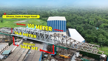 For the Bullet Train corridor, this is the fourth completed steel bridge out of a total of 28 (Photo: NHSRCL) For the Bullet Train corridor, this is the fourth completed steel bridge out of a total of 28 (Photo: NHSRCL)