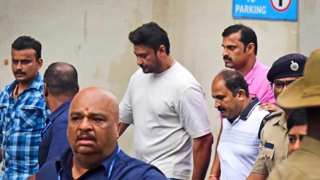 Murder-accused actor Darshan relaxing in jail? Viral pic shows him smoking and sipping coffee in judicial custody