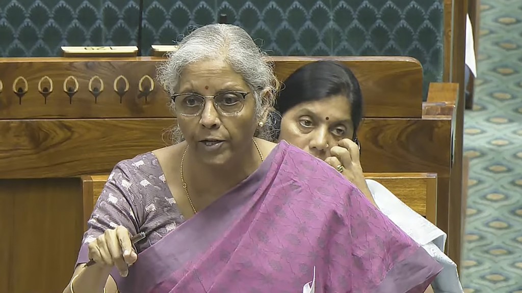 nion Finance Minister Nirmala Sitharaman speaks in the Lok Sabha during Monsoon session of Parliament, in New Delhi, Friday, Aug. 9, 2024.