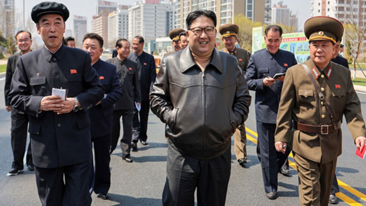 North Korea leader Kim Jong-un overseeing 'suicide drone' test.