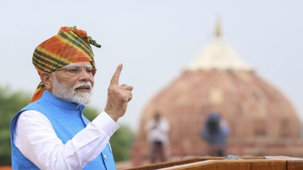 Prime Minister Narendra Modi addresses the nation from the Red Fort on 78th Independence Day, in New Delhi, Thursday, Aug. 15, 2024. (PTI Photo/Edited)