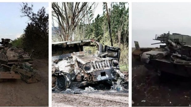 Destroyed NATO vehicles