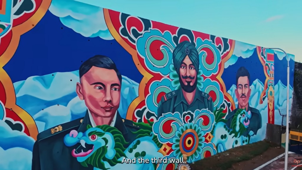 From what it is understood, the mural features notable figures such as Subedar Joginder Singh, Rifleman Jaswant Singh Rawat, and Major Ralengnao 'Bob' Khathing, recognising their contributions during historic conflicts.