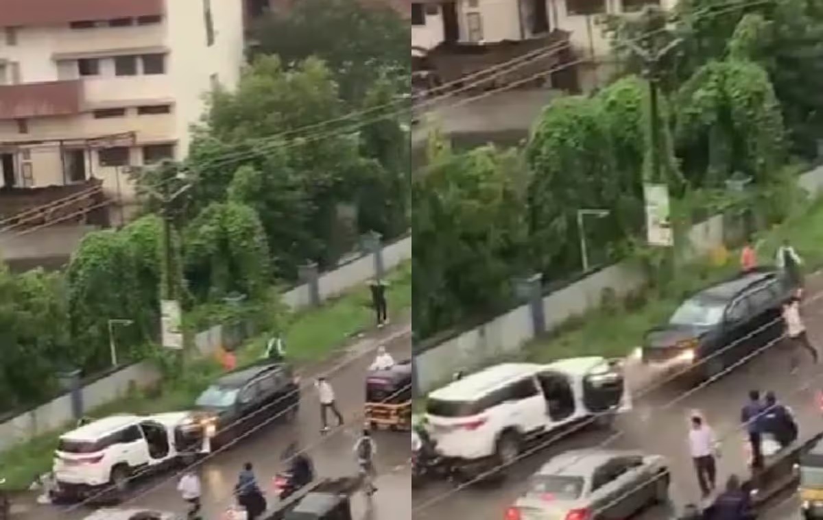 SUV rams into another car twice in Thane road rage, 4 injured | Video