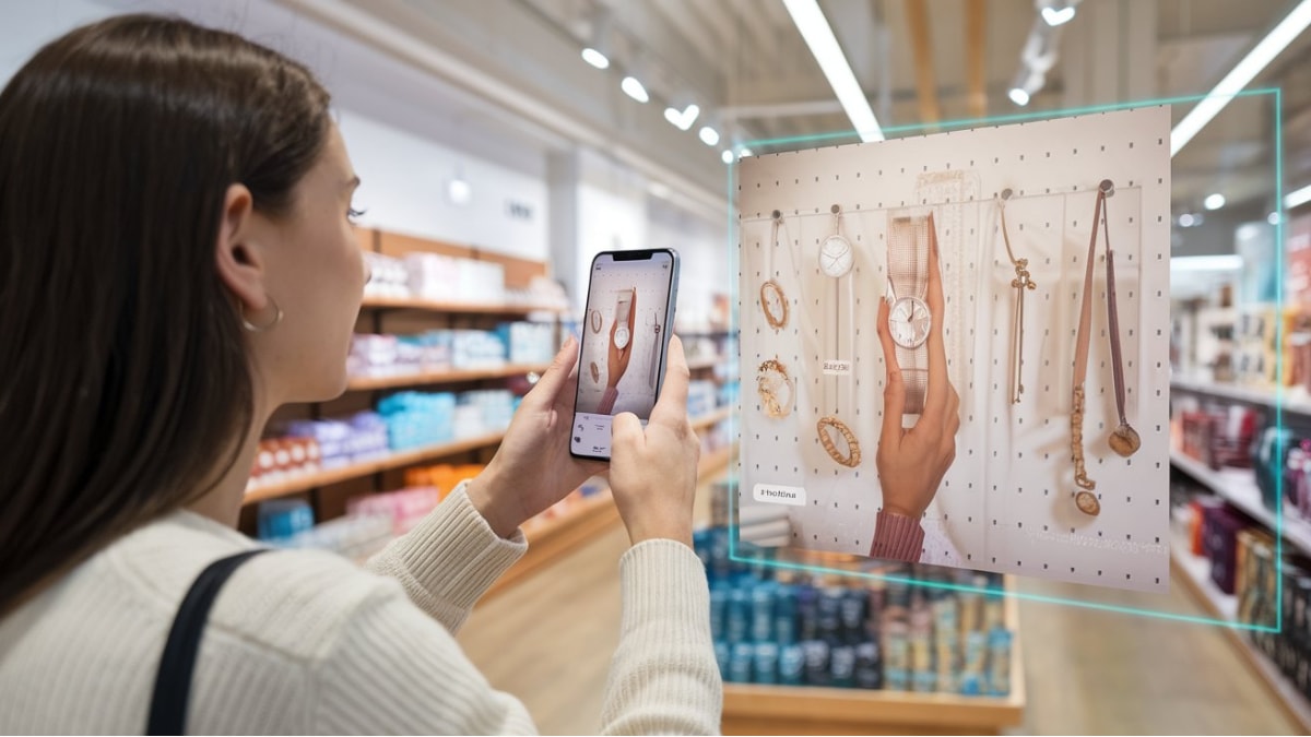 For instance, IKEA’s AR app, IKEA Place, enables users to place virtual furniture in their homes to see how it fits before making a purchase. (Image Credits: Ideogram)