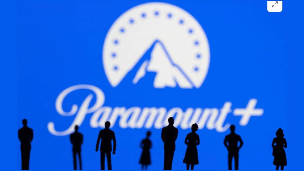 Toy figures of people are seen in front of the displayed Paramount + logo, in this illustration taken January 20, 2022. REUTERS/Dado Ruvic/Illustration/File Photo