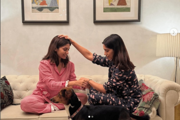 Bhumi Pednekar celebrated the occasion with her sister Samisha Pednekar, who tied her rakhi. She wrote, 