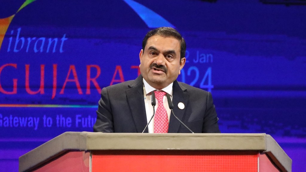 Industrialist Gautam Adani during Vibrant Gujarat summit at Mahatma Mandir in Gandhinagar on Wednesday. Express photo/File.