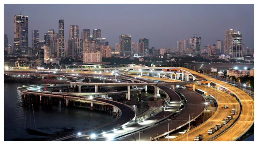 Mumbai bridge connecting coastal road to bandra worli sea link