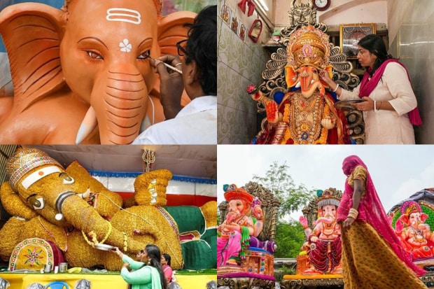 Ganesh Chaturthi which commemorates the birth of Lord Ganesha, the adored elephant-headed god who is regarded as the remover of barriers and the god of beginnings, wisdom and wealth. Ganesh Chaturthi holds great cultural, religious and social importance. In addition to commemorating Lord Ganesha's birth, it also honours the virtues he personifies, that is prosperity, patience, perseverance and wisdom. (Photo: PTI)