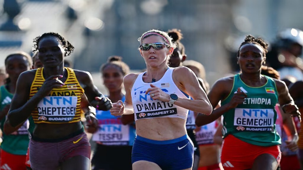 Ugandan marathon runner Rebecca Cheptegei, who competed in last month’s Paris Olympics, has suffered burns to over 75% of her body after allegedly being doused with petrol by her boyfriend. (Image Source: Reuters)