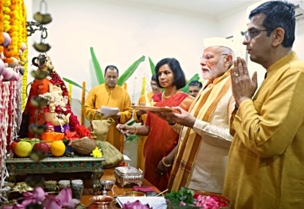 PM Narendra Modi, CJI Chandrachud, Ganpati Puja PM Narendra Modi, CJI Chandrachud, Ganpati Puja