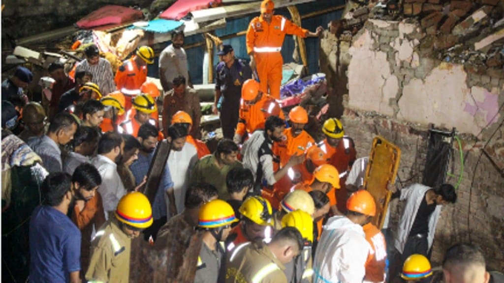 Authorities confirmed that three managed to escape as the structure gave way, but 10 were unable to be saved.