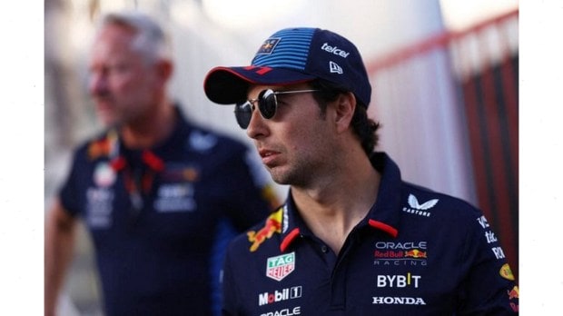 Red Bull's Sergio Perez after the crash
