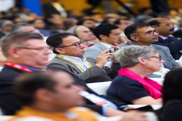 Delegates listening to Prime Minister Narendra Modi's address during the inauguration event. (Photo source: PTI)