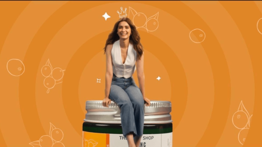 In the promotional video, Penty outlines her skincare regimen featuring The Body Shop’s Vitamin C products.