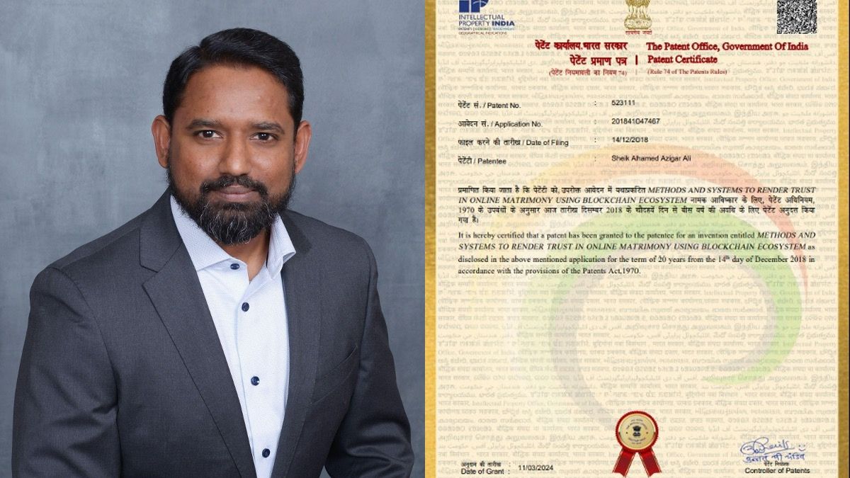 Patent issued by the India Patent Office