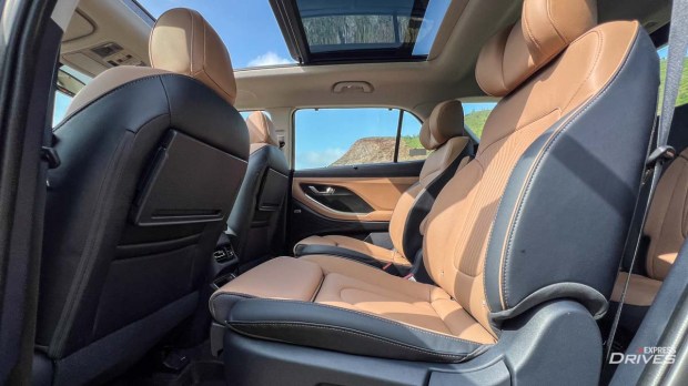 The second row gets captain seats and are ventilated as well.