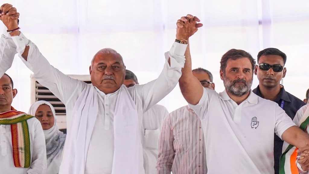 Bhupinder Singh Hooda with Rahul Gandhi