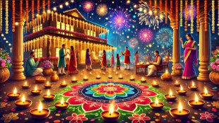 During the Diwali festival, families prepare by thoroughly cleaning their homes and creating intricate rangoli designs to welcome the gods. (Image: ChatGPT AI)