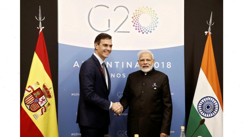 PM Modi with Spanish President Pedro Sanchez